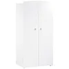 Image de Armoire Bébé Basic - Blanche - Boutons Boule Blanc - 2 Portes - Babyprice