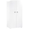 Image de Armoire bébé Basic - Blanche - Boutons étoiles grises - 2 portes - Babyprice