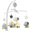 Image de Mobile Musical Bébé Eléphant En Coton Gris