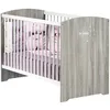 Image de Lit bébé à barreaux - 120 x 60 cm - Babyprice Smile - Chêne silex - Blanc