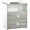 Image de Commode A Langer - Babyprice - Smile - Chene Silex - 2 Tiroirs - 1 Niche - En Bois - Blanc