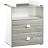 Image de Commode à langer - Babyprice - Smile - Chêne silex - 2 tiroirs - 1 niche - En bois - Blanc