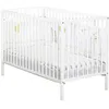 Image de Lit bébé - 120 x 60 cm - Babyprice First - Tout barreaux - En bois blanc