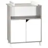 Image de Babyprice - Scandi Gris - Commode 2 Portes Et 1 Niche