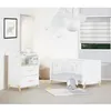 Image de Lit évolutif - 140x70cm - Babyprice Joy Naturel - Blanc sur pieds en bois naturel