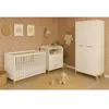 Image de Armoire Bébé Joy Naturel - Blanche - Sur Pieds En Bois Naturel - 2 Portes - Babyprice