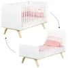 Image de Lit évolutif Sauthon - 78 x 144 x 94cm - Blanc et Bois