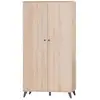 Image de Armoire Sauthon Côme 2 Portes 196 Cm 56 Cm Marron Panneaux De Particules