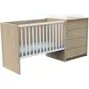 Image de Lit Combiné Évolutif 60x120 En 90x190 Et Commode À Langer Antonin - Bois