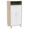 Image de Armoire 2 portes 1 niche sauthon access - blanc et bois KG191