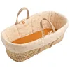 Image de Couffin bébé en fibres naturelles avec habillage tissu - ORSINO