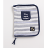 Image de Protège Carnet De Santé Sauthon Double Gaze Marinière Blanc Coton