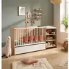 Image de Lit Bébé Combiné - 120x60cm - Evolutif En 90x190cm - Babyprice Up - Décor Bois - Avec Commode A Langer Étagere