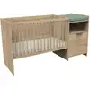Image de Lit Combiné 120x60 Évolutif En 90x190 Avec Porte Décor Chêne Doré