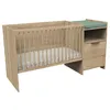 Image de Lit bébé combiné évolutif avec porte décor chêne doré - AZUR
