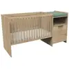 Image de Lit combiné 120x60 évolutif en 90x190 avec porte décor chêne doré