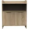 Image de Commode À Langer Sauthon Azur 2 Portes 1 Niche 85x100x72 Cm Marron Bois