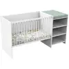 Image de Lit combiné baby price first 120x60 cm - evolutif en 90x190 cm - avec étagere - décor blanc BAB3500760131923
