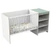 Image de Lit combiné baby price first 120x60 cm - evolutif en 90x190 cm - avec étageres - décor blanc et chant bois BAB3500760131930