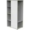 Image de Meuble de Rangement Enfant Blanc avec Penderie - Collection First - Bois Chant - 90x174x56 cm