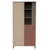 Image de Armoire 2 portes et 1 niche avec claustra en bois décor chêne suave