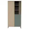 Image de Armoire 2 portes et 1 niche avec claustra en bois décor chêne suave