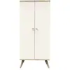 Image de Armoire 2 portes avec pieds bois-décor vanille