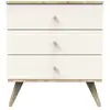 Image de Commode 3 tiroirs avec pieds bois décor vanille
