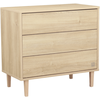 Image de Commode Sauthon 3 Tiroirs 97x90x51 Marron Panneaux De Particules Mélaminés