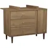 Image de Commode 3 tiroirs et 1 porte avec détail imitation bois texturé et pieds bois