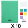 Image de Lot de 10 cahiers - 24x32(cm) - Grands carreaux - 48 pages - couverture en polypro - sans spirale - Clairefontaine