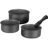 Image de Set De 3 Casseroles Gris Mat 16-18-20 Cm + 1 Poignée Amovible - Aluminium   Anti-adhésif - Tous Feux Dont Induction