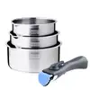 Image de Lot De 3 Casseroles Inox Manche Amovible Arthur Martin Am3456