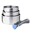Image de Lot de 3 casseroles inox manche amovible arthur martin am3456