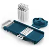 Image de Mandoline Pliable Amm530 6 En 1 - 3 Lames De Râpes Et 3 Lames De Coupes Légumes - Acier Inoxydable