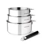 Image de Set 3 Casseroles 16-18-20cm Avec Poignée Tous Feux Dont Induction Acier Inoxydable Arthur Martin Am9377