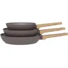 Image de Set de 3 poêles - Tous feux dont induction - ARTHUR MARTIN - AM1052 - Revêtement céramique - Ø 20-24-28 cm - Taupe