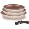 Image de Batterie de cuisine - tous feux dont induction - arthur martin - am4754 - set de 3 poeles - 20-24-28 cm + 1 poignée amovible ART3508510693127