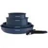 Image de Batterie De Cuisine - Tous Feux Dont Induction - Am8896 - Aluminium Revetement Céramique - 5 Pieces - Bleu