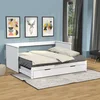 Image de Lit Banquette Extensible 90x190 Inclus Sommiers Et 1 Tiroirs Alice Blanc
