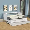 Image de Lit banquette extensible 90x190 cm avec 2 sommiers et tiroir blanc