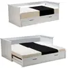 Image de Lit banquette extensible 90x190 tiroir et sommiers inclus alice blanc