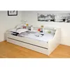 Image de Lit enfant PALMA - WEBER INDUSTRIES - Contemporain - Mélaminé blanc - Avec tiroir lit et étagères intégrés