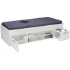 Image de Lit Junior - Chevet - Étagère - Rangement - 90x190 Tess - Blanc