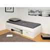 Image de Lit enfant TESS contemporain mélaminé blanc - l 90 x 190 cm - Chevet et rangement intégrés