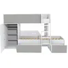 Image de WEBER Lit superposé enfant contemporain blanc et gris - l 90 x L 190 cm - TWIN