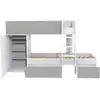 Image de Lit superposé twin 90x190 avec armoire et tiroirs + 2 sommiers 6425946