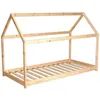 Image de WEBER Panda Lit enfant cabane Montessori 90 x 190 cm - Bois pin massif naturel - Sommier en bois épicéa inclus