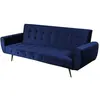 Image de Canapé Lit Odin Convertible Velours Bleu (pieds Dorés)