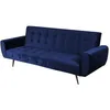 Image de Canapé lit - WEBER INDUSTRIES - Odin - Convertible - Velours 100% Polyester - Bleu